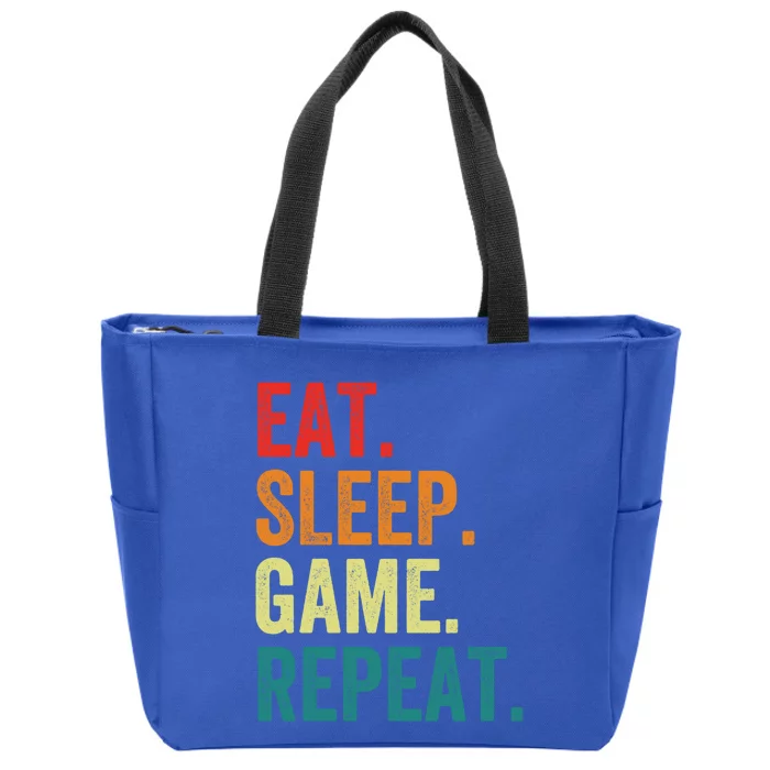 Funny Gaming Gift Eat Sleep Game Repeat Funny Gift Zip Tote Bag