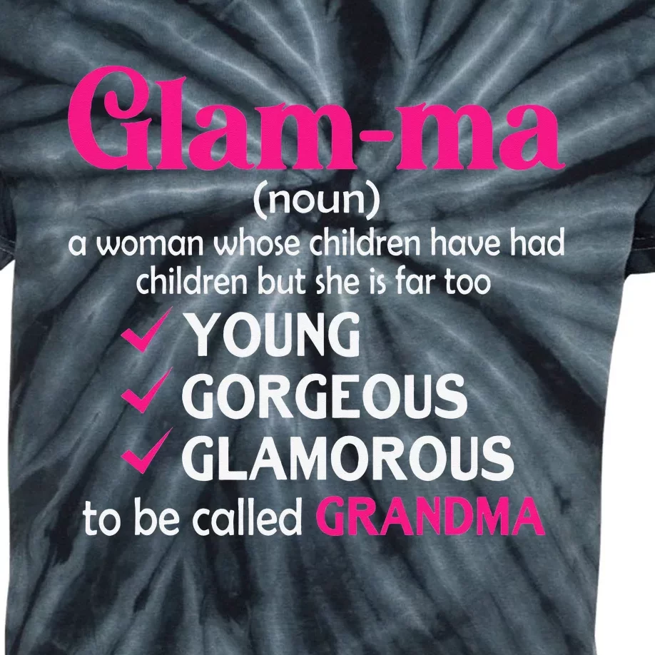 Funny Glamma Grandma Cute Mommy Mama Mother's Day Kids Tie-Dye T-Shirt