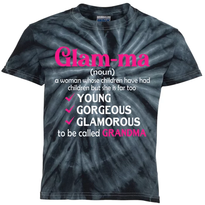 Funny Glamma Grandma Cute Mommy Mama Mother's Day Kids Tie-Dye T-Shirt