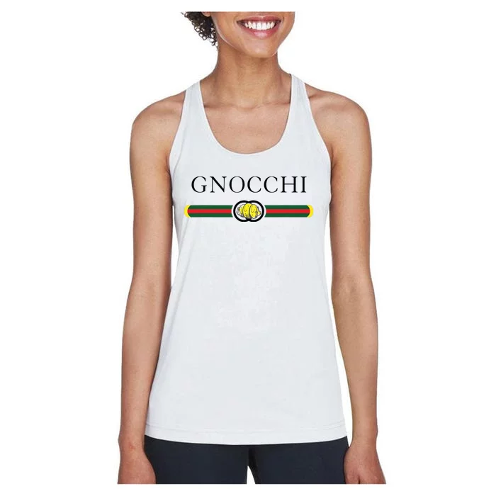 Funny Graphic Gnocchi Italian Pasta Novelty Food Gifts Women's Racerback Tank