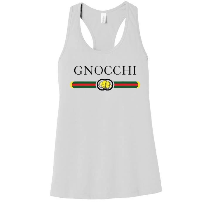 Funny Graphic Gnocchi Italian Pasta Novelty Food Gifts Women's Racerback Tank