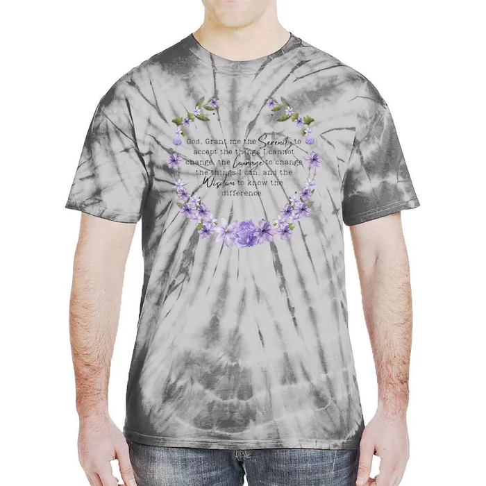 Floral God Grant Me The Serenity Prayer Spiritu Tie-Dye T-Shirt