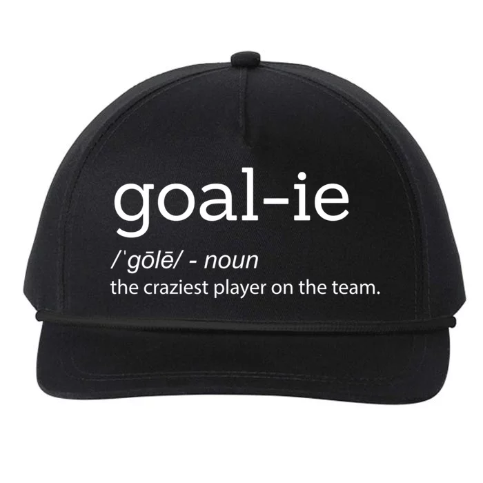 Funny Goalie Goalkeeper Definition Soccer Hockey Player Gift Funny Gift Snapback Five-Panel Rope Hat