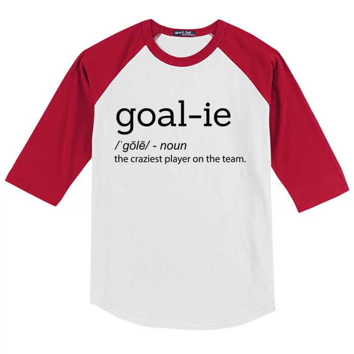 Funny Goalie Goalkeeper Definition Soccer Hockey Player Gift Funny Gift Kids Colorblock Raglan Jersey