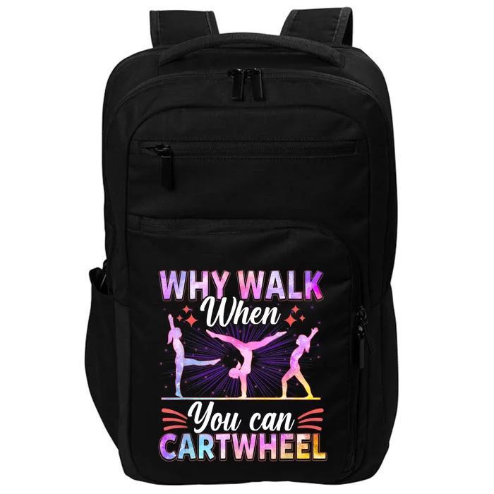 Funny Gymnastics Gymnast Gift For Girls Women Cool Cartwheel Gift Impact Tech Backpack