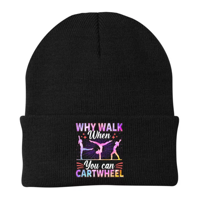 Funny Gymnastics Gymnast Gift For Girls Women Cool Cartwheel Gift Knit Cap Winter Beanie