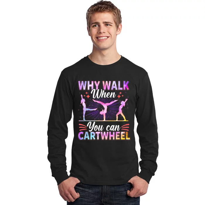 Funny Gymnastics Gymnast Gift For Girls Women Cool Cartwheel Gift Tall Long Sleeve T-Shirt