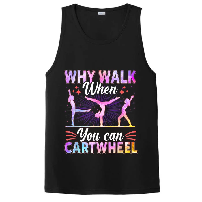 Funny Gymnastics Gymnast Gift For Girls Women Cool Cartwheel Gift Performance Tank