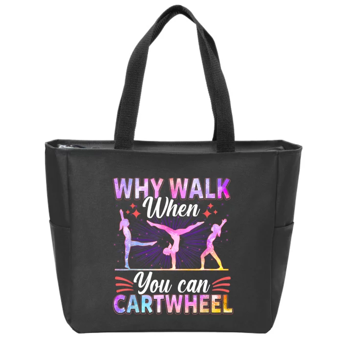 Funny Gymnastics Gymnast Gift For Girls Women Cool Cartwheel Gift Zip Tote Bag