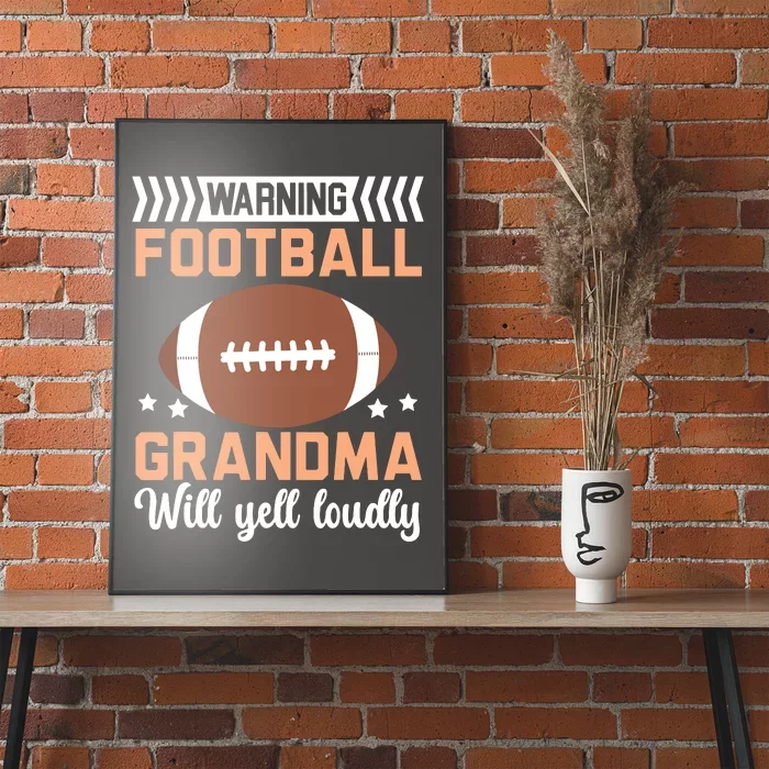 Football Grandma Grandmother Granny Grandparents Day Poster