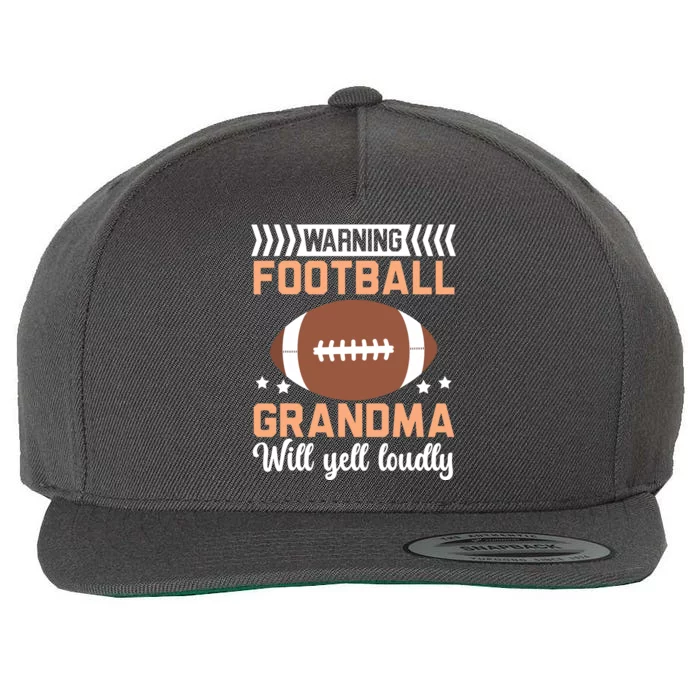 Football Grandma Grandmother Granny Grandparents Day Wool Snapback Cap