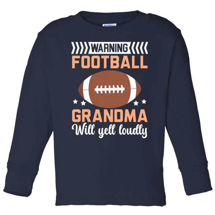 Football Grandma Grandmother Granny Grandparents Day Toddler Long Sleeve Shirt