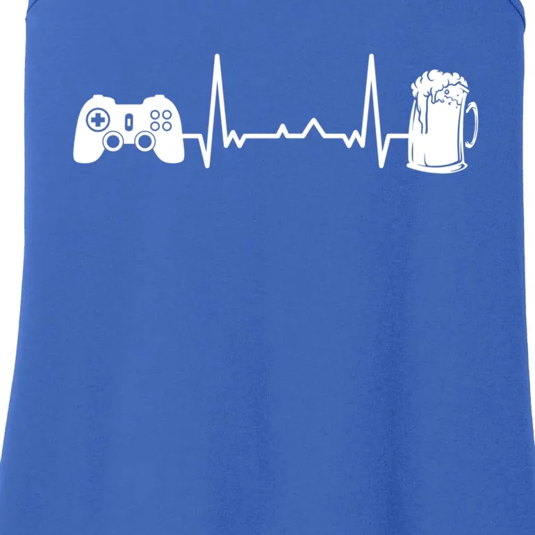 Funny Gamer Gift Heartbeat Ekg Gaming Nerd Video Games Gift Ladies Essential Tank