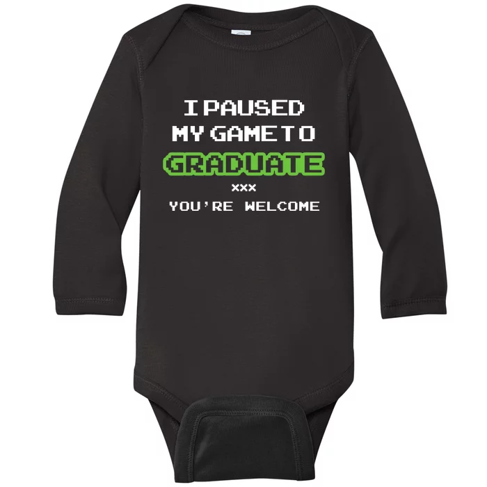 Funny Gamer Graduate Graduation Baby Long Sleeve Bodysuit