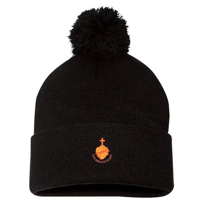 For Greater Glory Front & Back Pom Pom 12in Knit Beanie