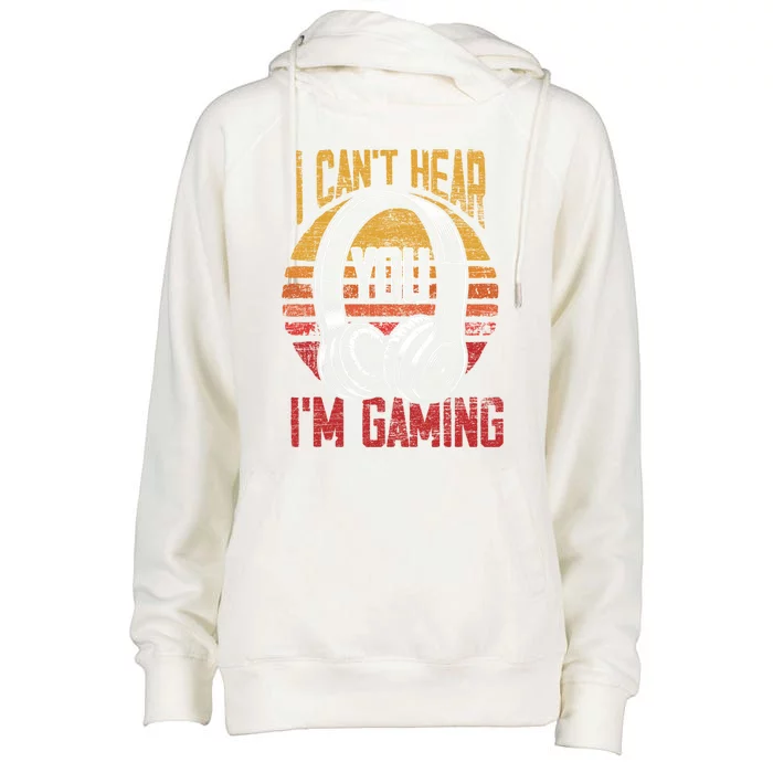 Funny Gamer Gift Idea Controller Video Games Retro Gaming Gift Womens Funnel Neck Pullover Hood