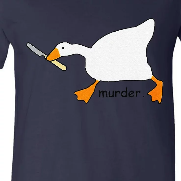 Funny Goose Game Murder Funny Meme V-Neck T-Shirt