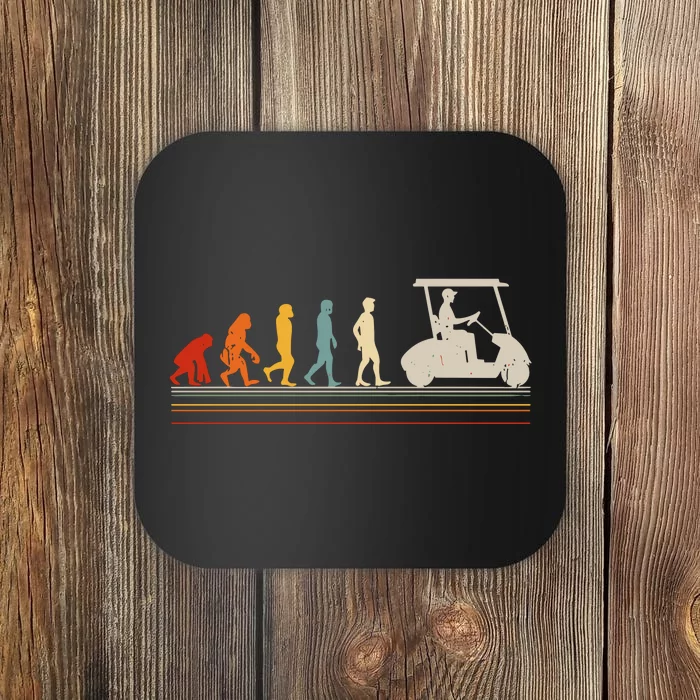 Funny Golf Gift Retro Style Evolution Of Man Coaster