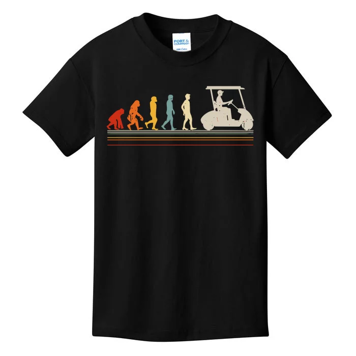 Funny Golf Gift Retro Style Evolution Of Man Kids T-Shirt