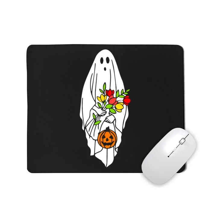 Floral Ghost Halloween Graphic Mousepad