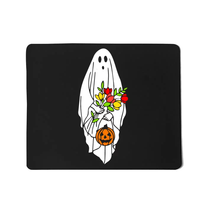 Floral Ghost Halloween Graphic Mousepad