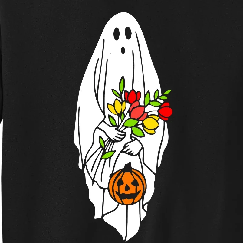 Floral Ghost Halloween Graphic Tall Sweatshirt