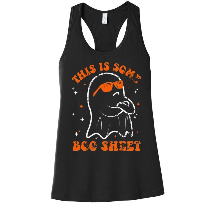 Funny Ghost Halloween Costume Retro Spooky and Hilarious! Women's Racerback Tank