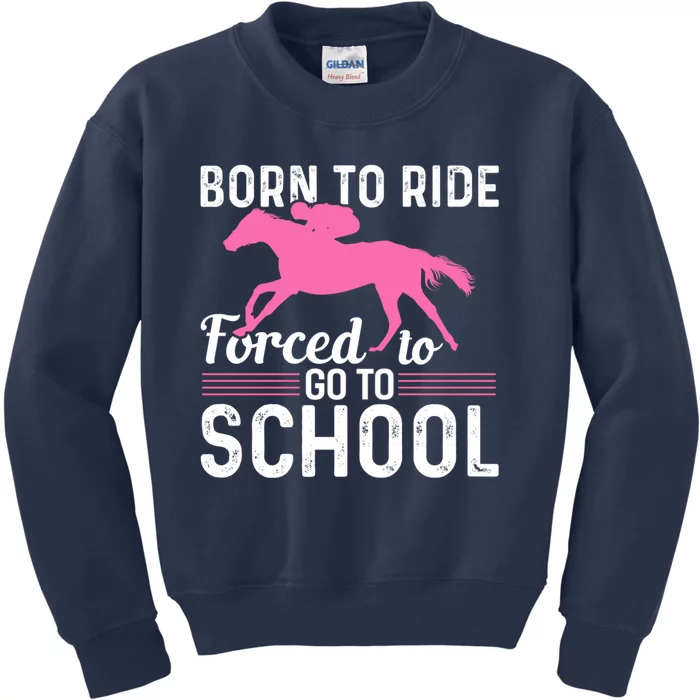 Funny Gift Horse Girl Horseback Riding Girl Kids Sweatshirt