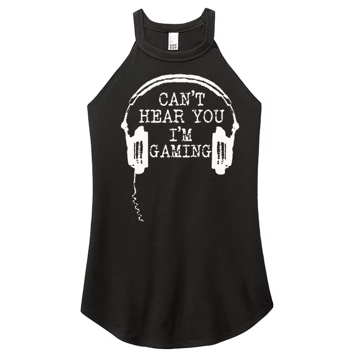 Funny Gamer Headset I Cant Hear You Im Gaming Women’s Perfect Tri Rocker Tank