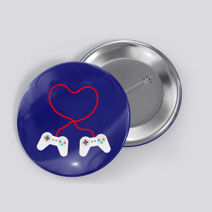 Funny Gamer Heart Design Cool Valentine's Day Video Games Cute Gift Button