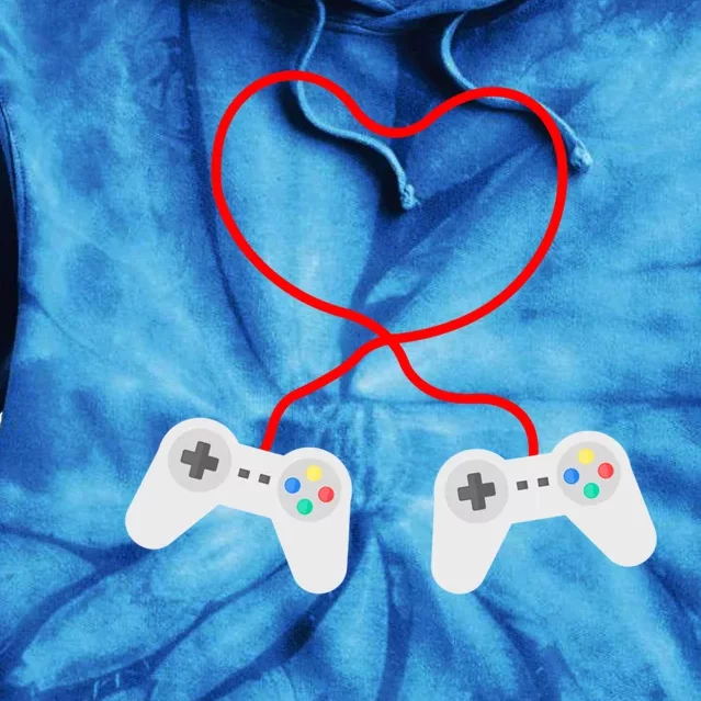 Funny Gamer Heart Design Cool Valentine's Day Video Games Cute Gift Tie Dye Hoodie