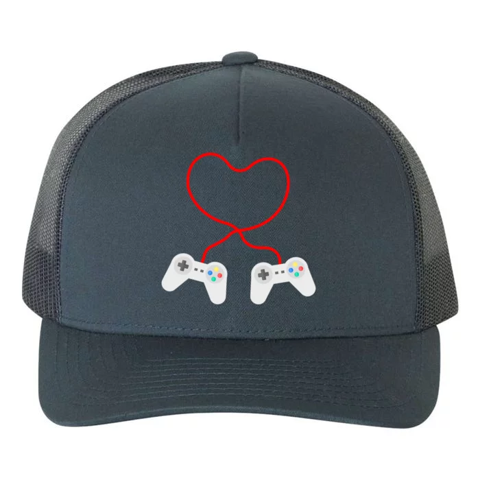 Funny Gamer Heart Design Cool Valentine's Day Video Games Cute Gift Yupoong Adult 5-Panel Trucker Hat