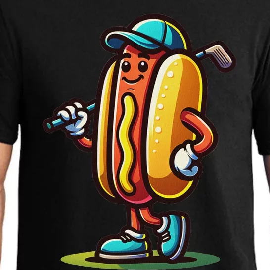 Funny Golf Hot Dog Pajama Set