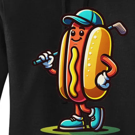 Funny Golf Hot Dog Women's Pullover Hoodie