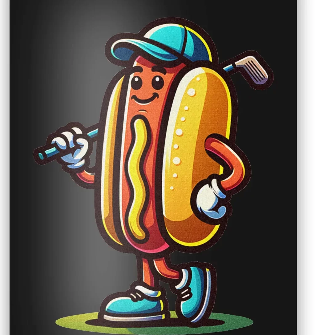 Funny Golf Hot Dog Poster