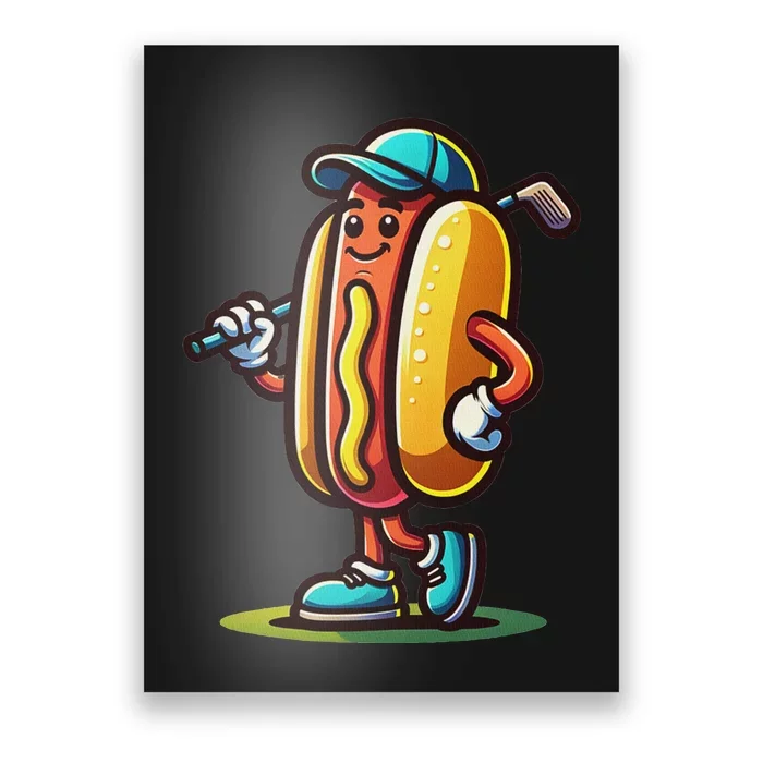 Funny Golf Hot Dog Poster