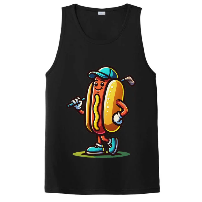 Funny Golf Hot Dog Performance Tank