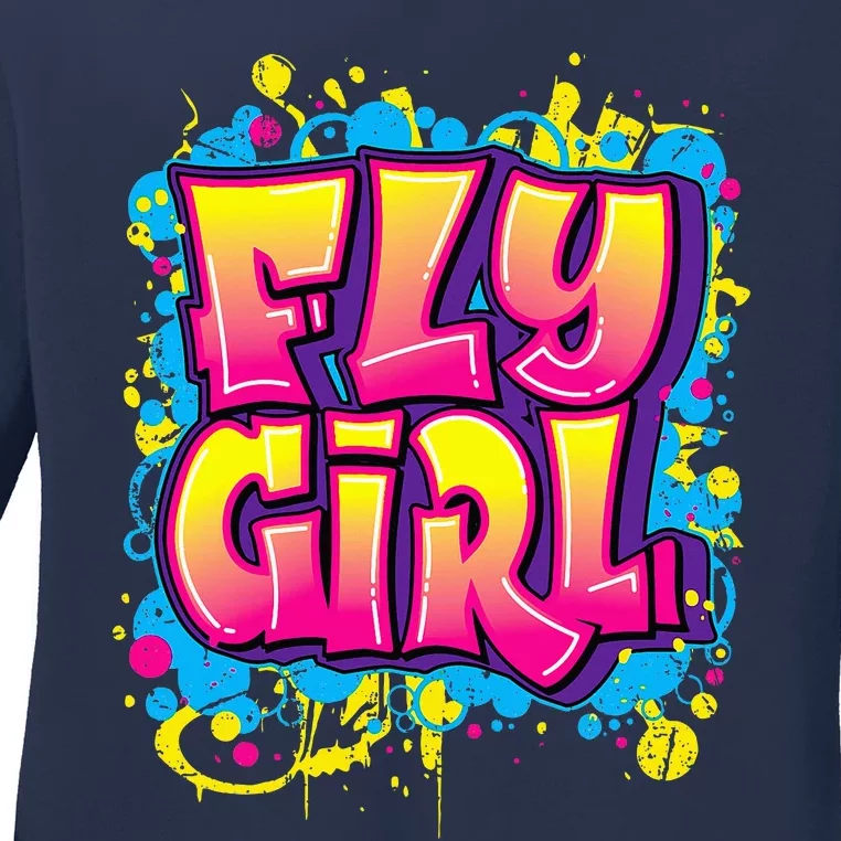 Fly Girl Hip Hop 80s 90s Dance Bgirl Urban Graffiti Style Ladies Long Sleeve Shirt