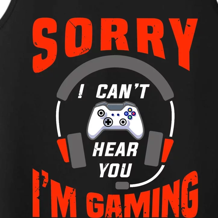 Funny Gamer Headset I Can't Hear You I'm Gaming Performance Tank