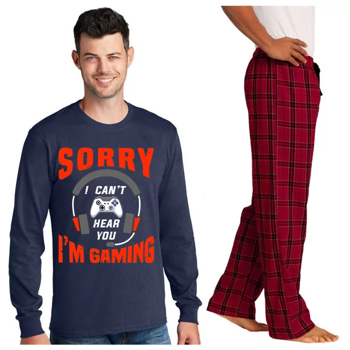 Funny Gamer Headset I Can't Hear You I'm Gaming Long Sleeve Pajama Set