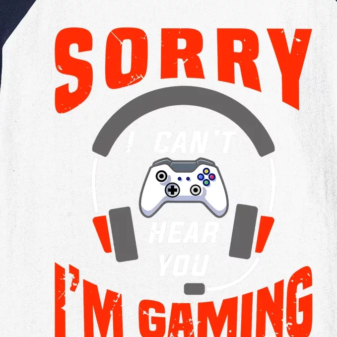 Funny Gamer Headset I Can't Hear You I'm Gaming Baseball Sleeve Shirt