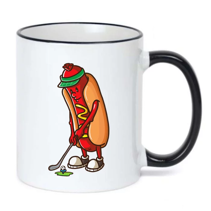 Funny Golfing Hot Dog Golf Gifts For Golfer Black Color Changing Mug