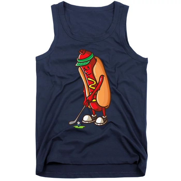 Funny Golfing Hot Dog Golf Gifts For Golfer Tank Top