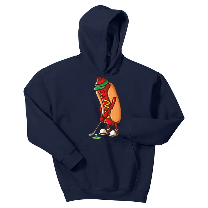 Funny Golfing Hot Dog Golf Gifts For Golfer Kids Hoodie