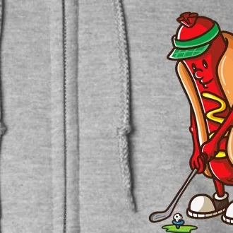 Funny Golfing Hot Dog Golf Gifts For Golfer Full Zip Hoodie