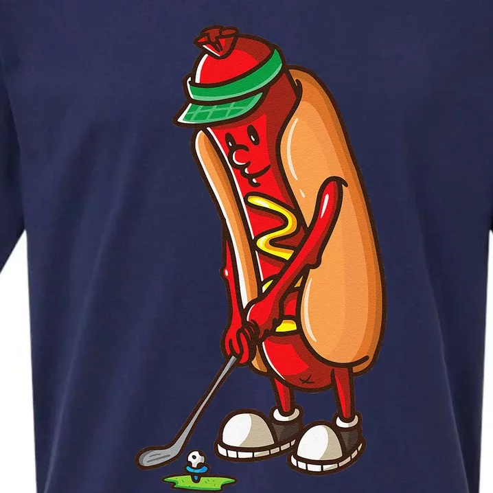 Funny Golfing Hot Dog Golf Gifts For Golfer Sueded Cloud Jersey T-Shirt