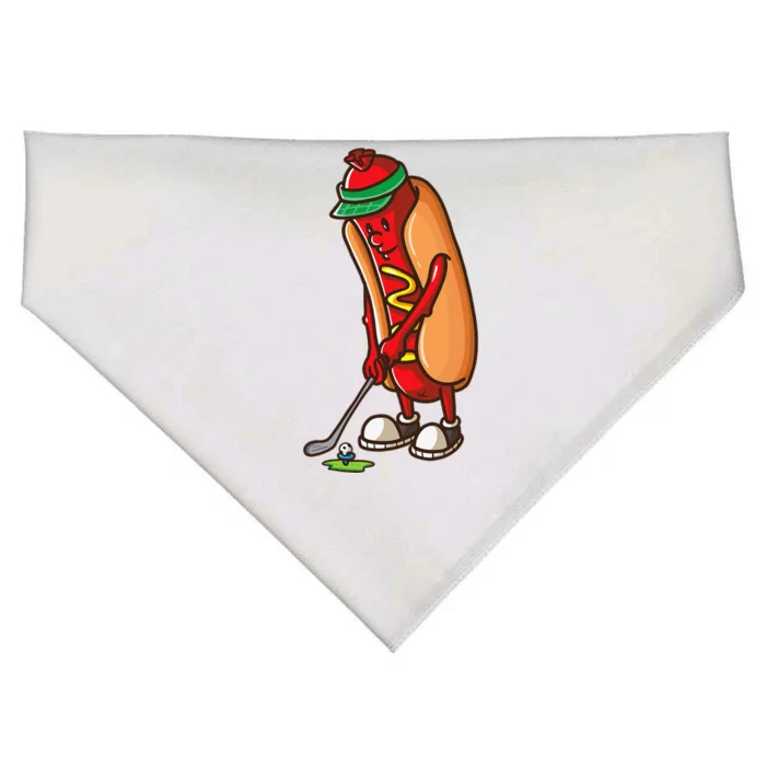 Funny Golfing Hot Dog Golf Gifts For Golfer USA-Made Doggie Bandana