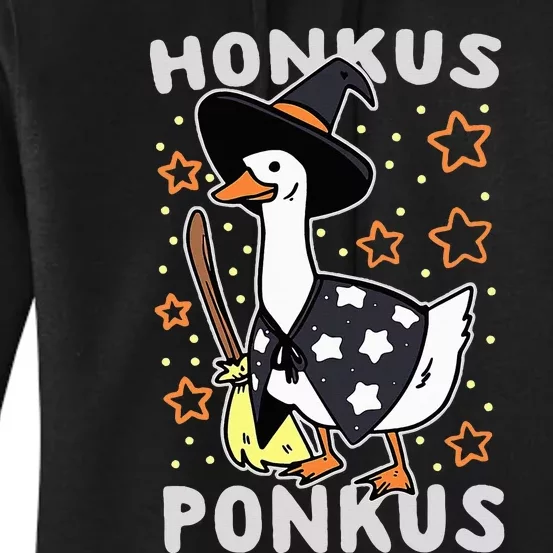 Funny Goose Halloween Witch Honkus Ponkus Women's Pullover Hoodie