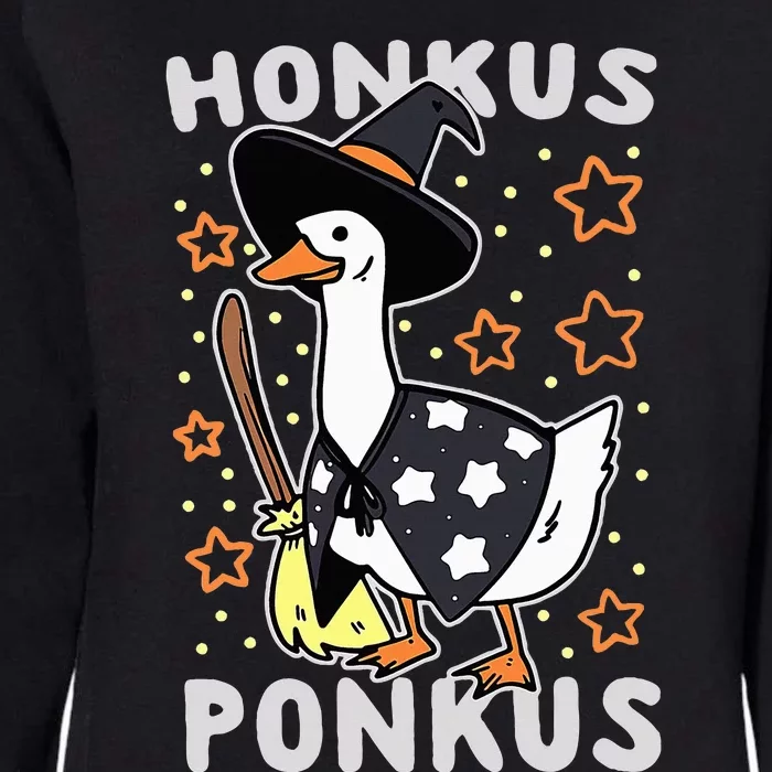 Funny Goose Halloween Witch Honkus Ponkus Womens California Wash Sweatshirt