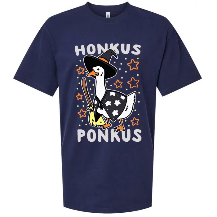 Funny Goose Halloween Witch Honkus Ponkus Sueded Cloud Jersey T-Shirt